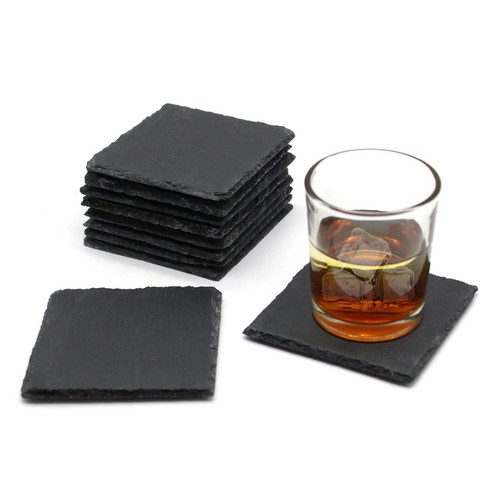 Slate coasters set square - slate,
