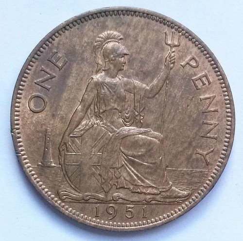 1951 one penny coin scarce - penny,