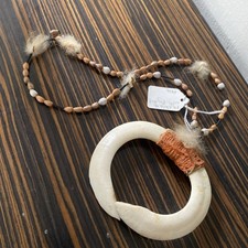 Papua New Guinea Wild Boar Tusk Necklace pig teeth Native Tribal Art Work