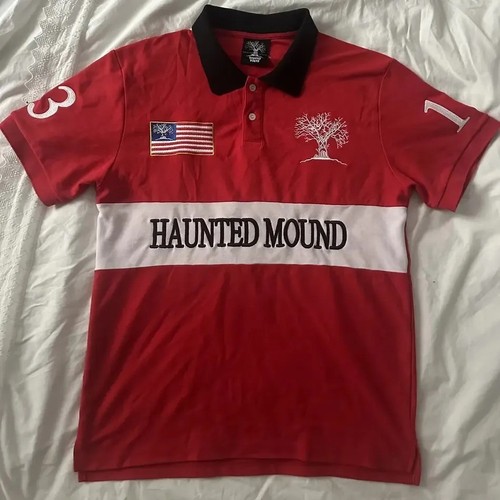 Haunted mound embroidered red - haunted,