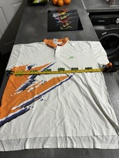 vintage nike challenge court polo Large White Orange Green Agassi Wimbledon