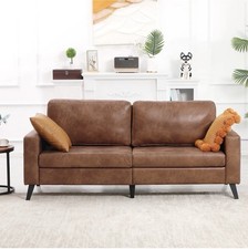 2m Wide Faux Leather 3 Seater