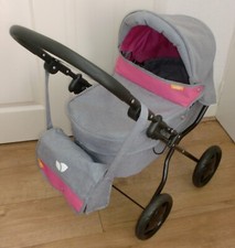 JOIE JUNIOR GREY DOLLS PRAM  WITH MATCHING ACCESSORY BAG