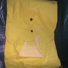 HWC Adult Heavy Duty Yellow 50" PVC Security Full Length Rain Jacket Coat XL