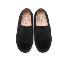 AP8-002 Velvet Black Baby Girl Dress Shoes Size 21 Elegant New