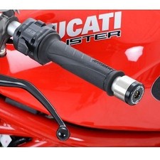 R&G Bar End Sliders Black (Cut Grips) Honda VFR800i 1998 - 2001