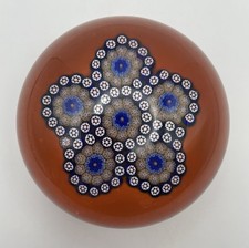 St Louis Paperweight Millefiori Orange ground limited edition 1984