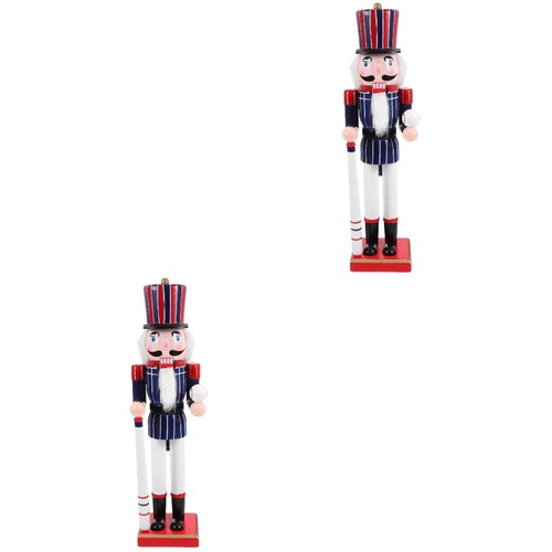 Blue wooden nutcracker - blue,
