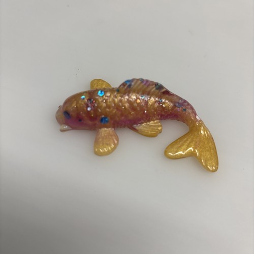 Gold sparkly koi fish - gold, ornament