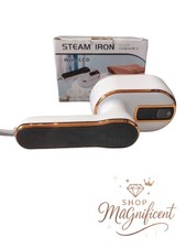 Steam Iron With LCD Travel Portable, White And Gold, Strong Steam, Big Capacity