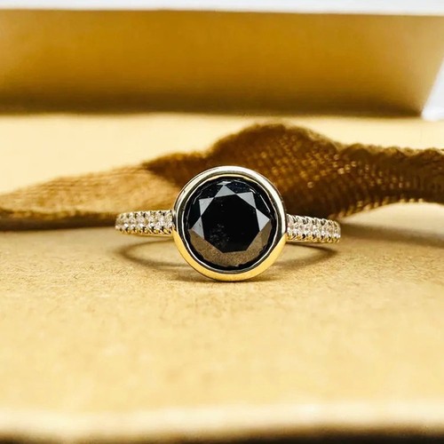 2ct round cut black - cut, diamond