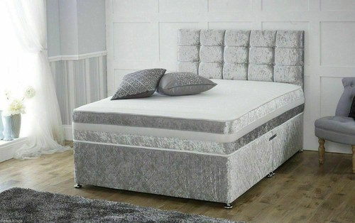 Crushed velvet bed with - crushed,