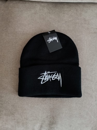 Stussy black unisex beanie - unisex,