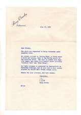 Bing Crosby American Actor & Singer Signed Letter Etc  Autographed