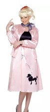 Pink Poodle Dress Long 50's Grease Costume Medium UK 12-14 Ladies Fancy Dress