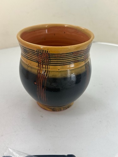 Studio pottery terracotta vase - pottery,