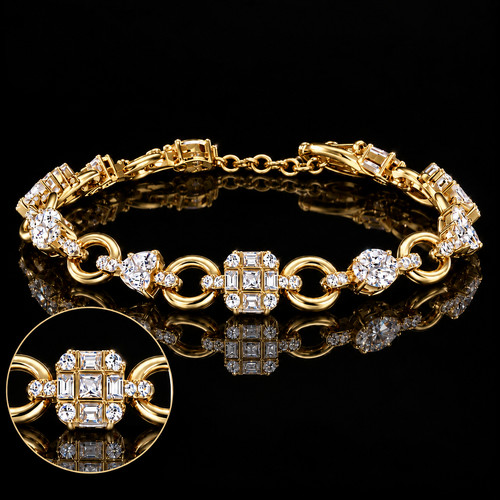 Ladies 9ct gold layered - 9ct, tennis