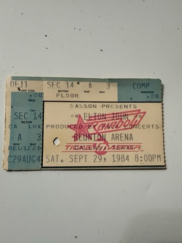 Elton john 1984 - john, ticket