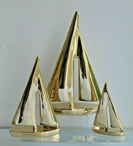 Nautical brass sailing yacht - nautical,