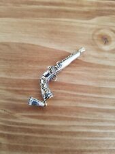 925 Sterling Silver English Antique Style Pistol Gun Pendant Handmade