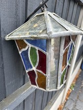 Classic Stained glass leaded lantern indoor outdoor wall light handmade Derby