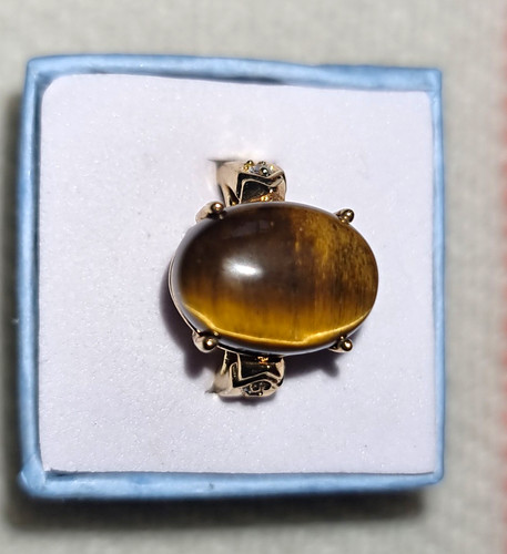Tiger eye oval cocktail ring - eye,