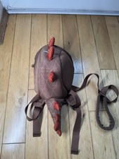 Excellent Condition: Little Life Boys Dinosaur Themed Brown Backpack (33 x 17cm)