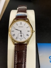 Seiko Classic Dress Watch. Mens Brown Leather Strap Watch - PREOWNED V1