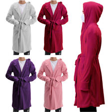 Home Indoor Soft Unisex Hooded Dressing Gown Bathrobe Housecoat UK