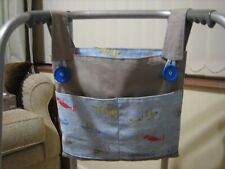 BAG FOR WALKING FRAME/ZIMMER FRAME 4 POCKET - BEIGE - PLANES