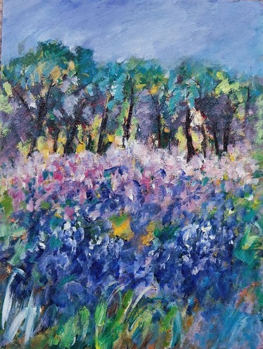 Original art bluebell woods - original, art-bluebell