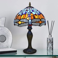 Tiffany Style Table Lamp Stained Glass Handcrafted Art Desk Light Bedside Lamps