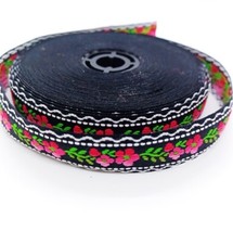 Embroidered Floral Ribbon Trim