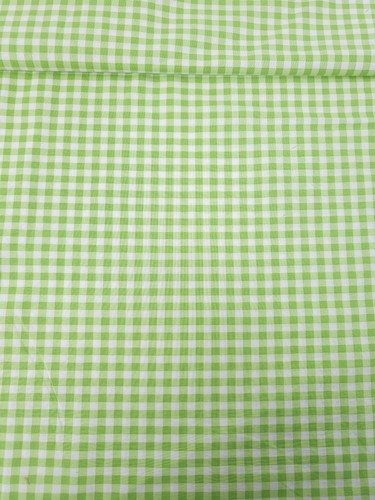 Lime green gingham - lime, cotton