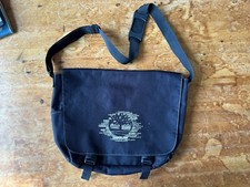 TIMBERLAND BLACK LARGE MENS MESSENGER BAG SHOULDER STRAP SADDLE CANVAS