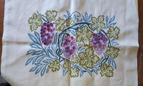 Finished cross stitch grape - cross,