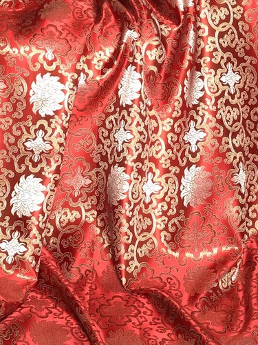 Red gold floral chinese - red/gold,