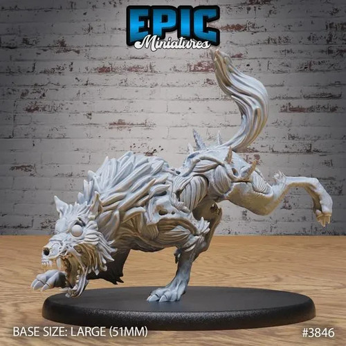 Undead dire wolf miniature - undead, |