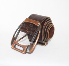 Large-Buckle Mens Leather Belt