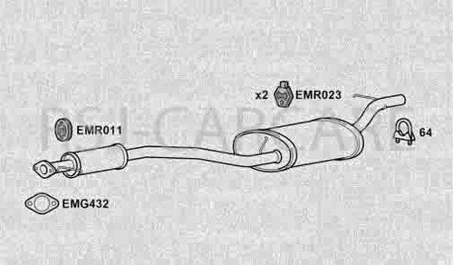 Klarius fe1024j exhaust - fe1024j, centre
