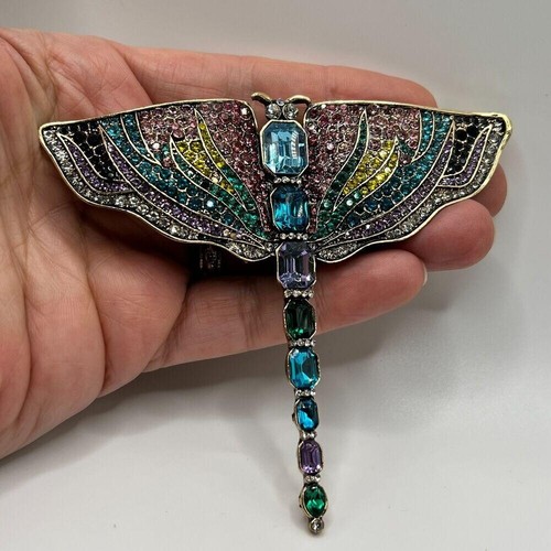 Dragonfly brooch pin - dragonfly, pave