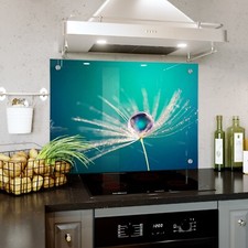 Glass Splashback Kitchen Cooker Panel Water Drop Macro ANY SIZE HOLES + FIXINGS