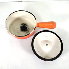 Le Creuset 14 Saucepan Volcanic Orange Cast Iron Well Worn Cookware