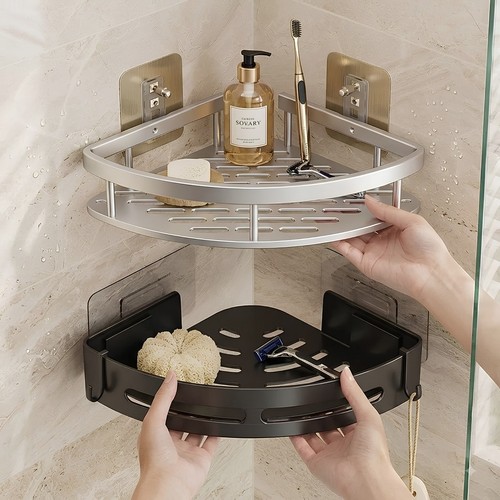 Bathroom corner shower - corner, suction