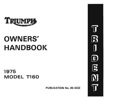 Triumph owners manual book - manual,