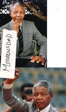 Nelson Mandela  two 7in x 5in photo/prints