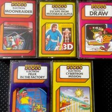 Acorn Electron Job Lot Cassettes Program Power Moonraider Cyberton Moonbass Alph
