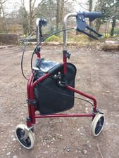 Roma Medical Lightweight Slim 3 Wheel Rollator Walker Mobility Aid 2320 & Bag