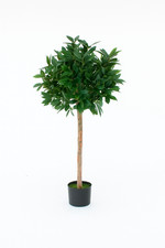GreenBrokers Artificial Bay Topiary Tree 4ft with Real Wood Trunk & Berries