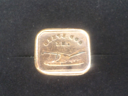 Antique brass wax stamp fob - antique,